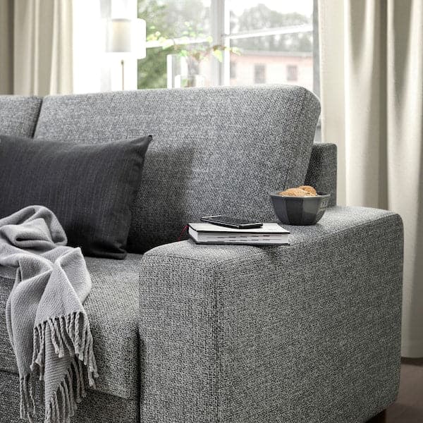 SÖRVALLEN 4-seater sofa - with chaise-longue, left/Lejde grey/black , - Premium Sofas from Ikea - Just €2273.99! Shop now at Maltashopper.com