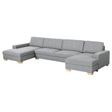 SÖRVALLEN 5-seat sofa, with chaise longues/Lejde grey/black, 394x88 cm