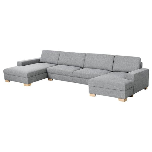SÖRVALLEN 5 seater sofa - with chaise-longue/Lejde grey/black ,