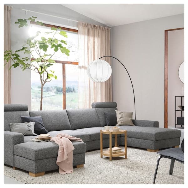 SÖRVALLEN 5 seater sofa - with chaise-longue/Lejde grey/black , - best price from Maltashopper.com 69314786