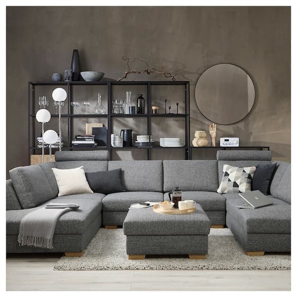 Ikea SÖRVALLEN 4 seater U-sofa - Lejde grey/black ,