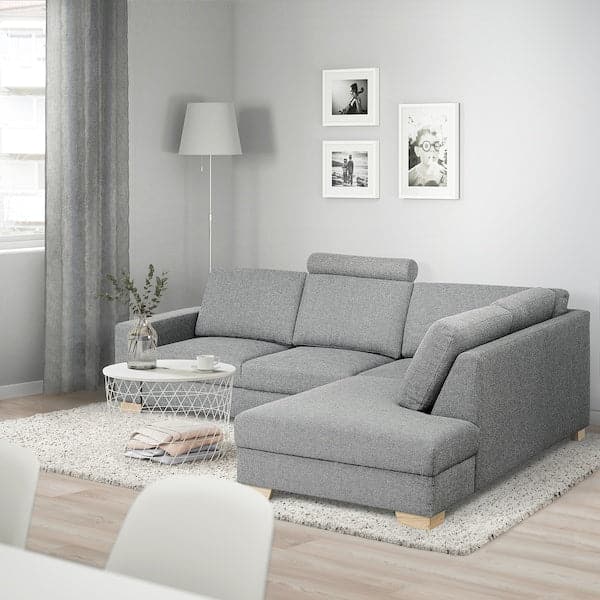 Ikea SÖRVALLEN 3-seater corner sofa - open terminal, right/Lejde grey/black ,