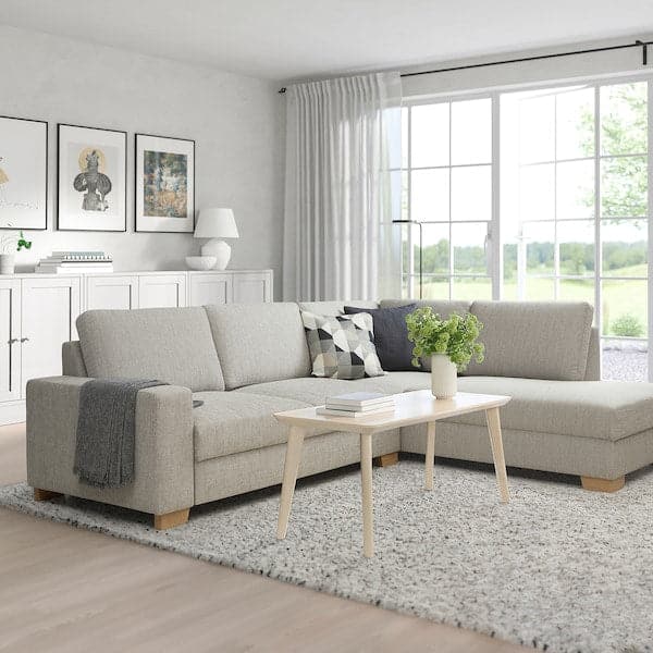 Ikea SÖRVALLEN 3-seater corner sofa - open terminal, right/Viarp beige/brown ,