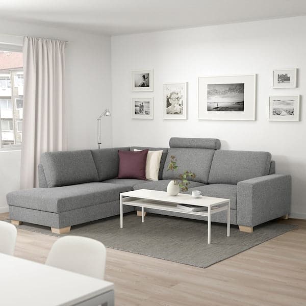 SÖRVALLEN 3-seater corner sofa - open terminal, left/Lejde grey/black , - best price from Maltashopper.com 69304141