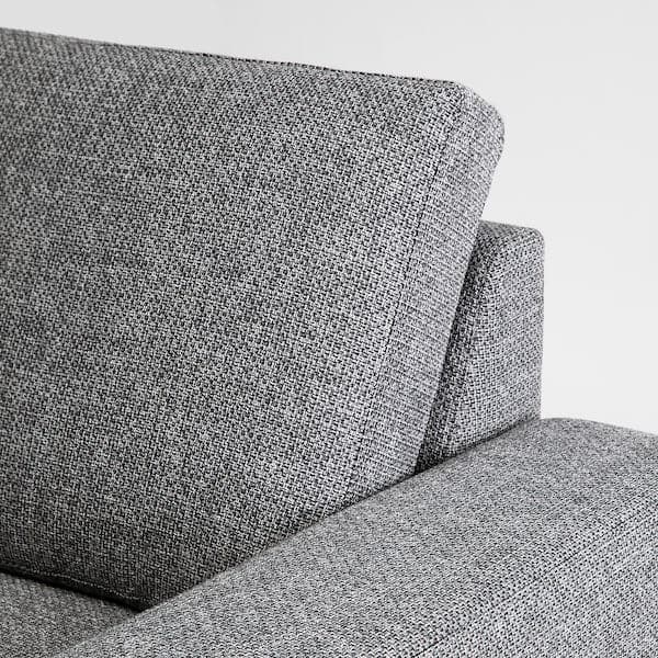 SÖRVALLEN 3-seater corner sofa - open terminal, left/Lejde grey/black ,