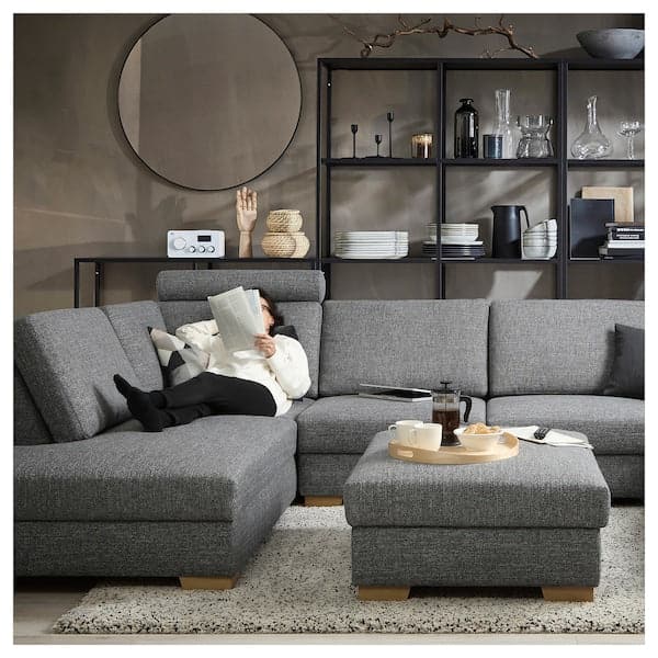 Ikea SÖRVALLEN 3-seater corner sofa - open terminal, left/Lejde grey/black ,
