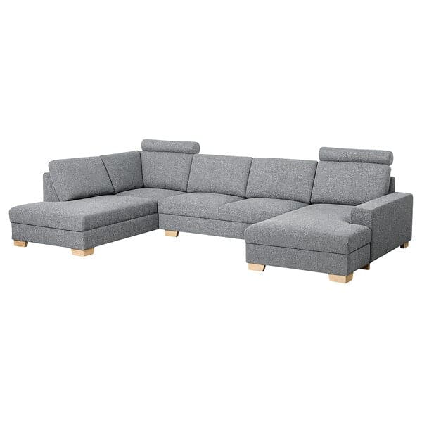 SÖRVALLEN 4-seater corner sofa - with chaise-longue, right/Lejde grey/black , - best price from Maltashopper.com 09304144