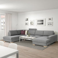 SÖRVALLEN 4-seater corner sofa - with chaise-longue, right/Lejde grey/black , - best price from Maltashopper.com 09304144