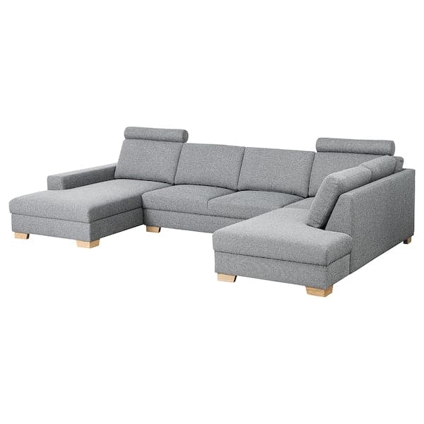 SÖRVALLEN 4-seater corner sofa - with chaise-longue, left/Lejde grey/black , - best price from Maltashopper.com 29304143