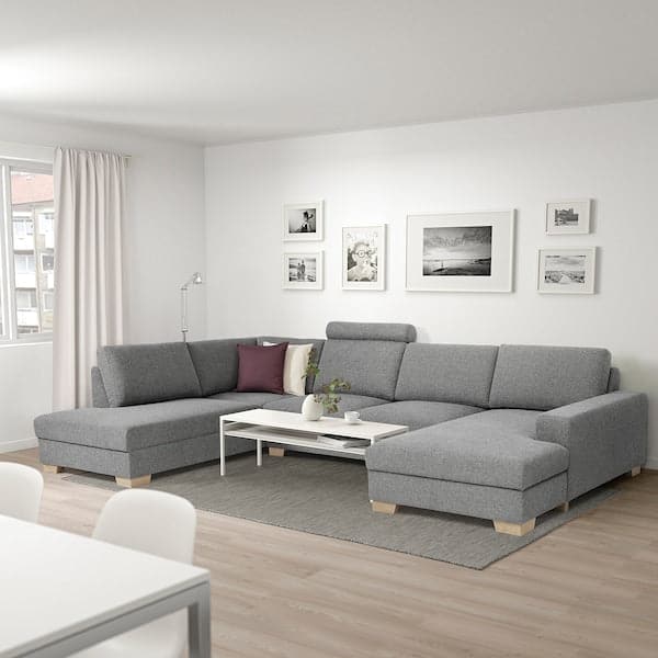 SÖRVALLEN 4-seater corner sofa - with chaise-longue, left/Lejde grey/black , - best price from Maltashopper.com 29304143