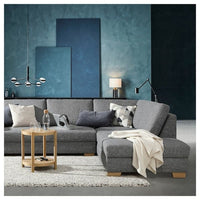 SÖRVALLEN 4-seater corner sofa - with chaise-longue, left/Lejde grey/black , - best price from Maltashopper.com 29304143