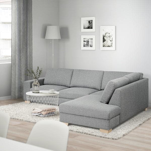 SÖRVALLEN 4-seater corner sofa - open terminal, right/Lejde grey/black , - best price from Maltashopper.com 29314774