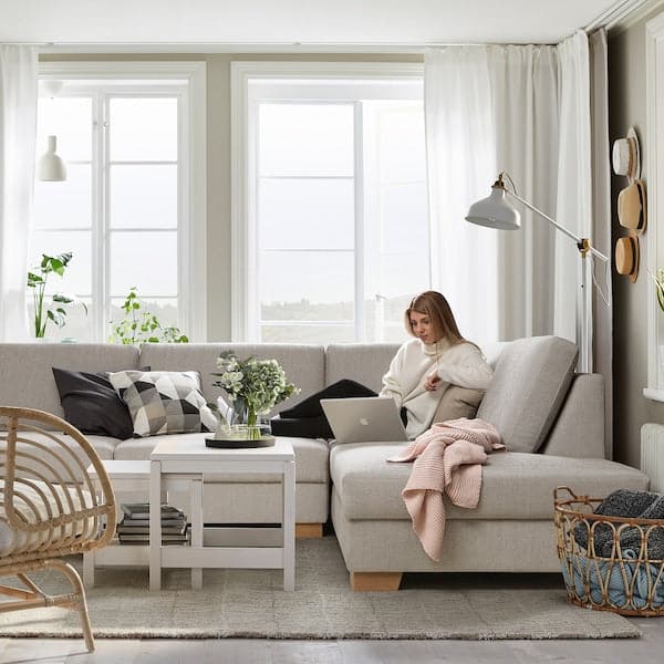 SÖRVALLEN 4-seater corner sofa - open terminal, right/Viarp beige/brown , - best price from Maltashopper.com 59419406