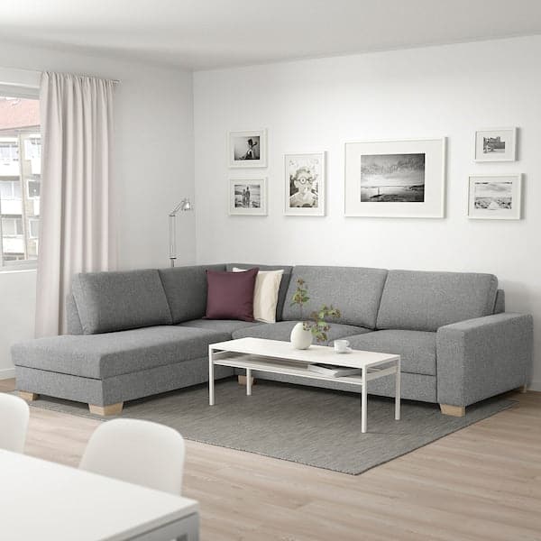 SÖRVALLEN 4-seater corner sofa - open terminal, left/Lejde grey/black , - best price from Maltashopper.com 89314771