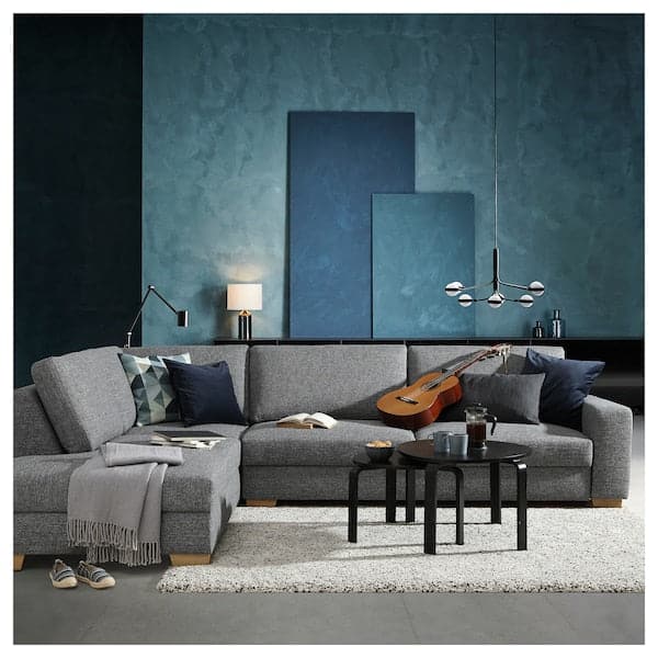 Ikea SÖRVALLEN 4-seater corner sofa - open terminal, left/Lejde grey/black ,