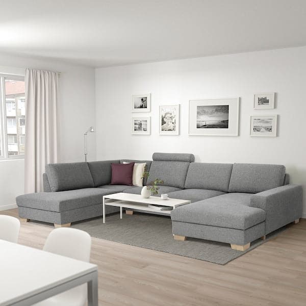 SÖRVALLEN 5-seater corner sofa - with chaise-longue, right/Lejde grey/black , - best price from Maltashopper.com 99314780