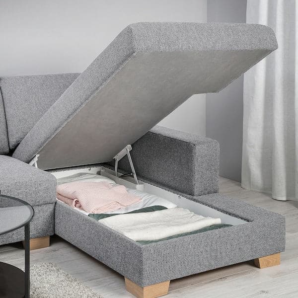Ikea SÖRVALLEN 5-seater corner sofa - with chaise-longue, right/Lejde grey/black ,