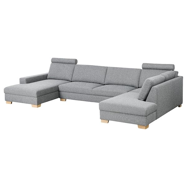SÖRVALLEN 5-seater corner sofa - with chaise-longue, left/Lejde grey/black , - best price from Maltashopper.com 59314777