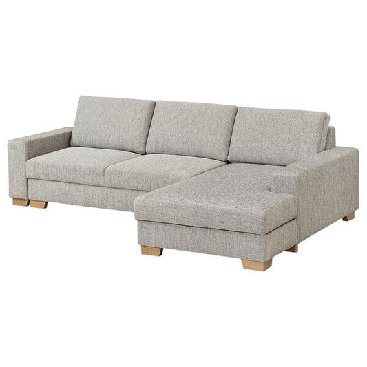 SÖRVALLEN 3 seater sofa bed/chaise-longue - right/Viarp beige/brown , - best price from Maltashopper.com 69419420