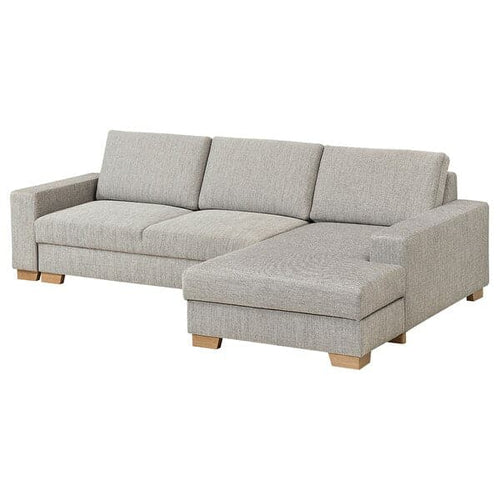 SÖRVALLEN 3 seater sofa bed/chaise-longue - right/Viarp beige/brown ,