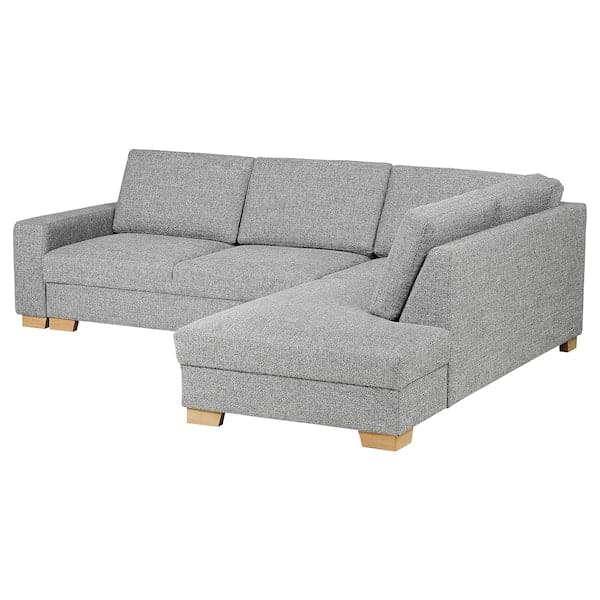 SÖRVALLEN Corner sofa bed, 3 seats, open end, right / Lejde gray / black , - best price from Maltashopper.com 29494440