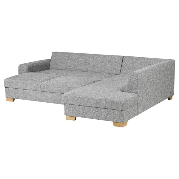 SÖRVALLEN Corner sofa bed, 3 seats, open end, right / Lejde gray / black , - best price from Maltashopper.com 29494440