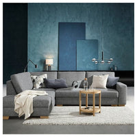SÖRVALLEN - Corner sofa-bed, 3-seat, open end, left/Lejde grey/black , - best price from Maltashopper.com 09494441