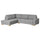 SÖRVALLEN - Corner sofa-bed, 3-seat, open end, left/Lejde grey/black ,