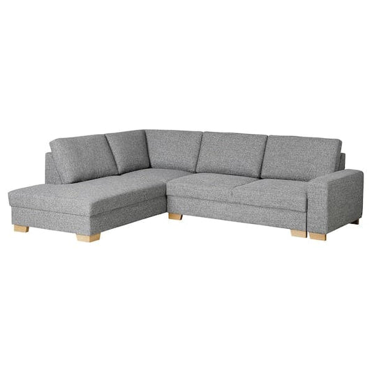 Ikea SÖRVALLEN - Corner sofa-bed, 3-seat, open end, left/Lejde grey/black ,