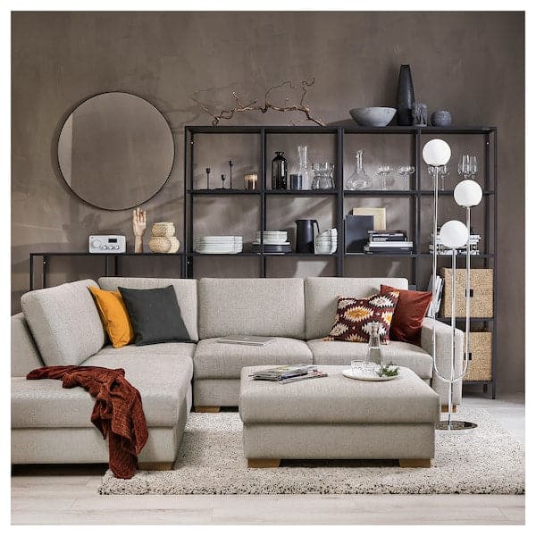 SÖRVALLEN Corner sofa bed, 3-seater, open end, left / Viarp beige / brown , - best price from Maltashopper.com 89494437