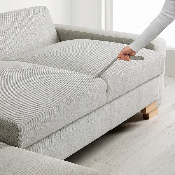 Ikea SÖRVALLEN Corner sofa bed, 3-seater, open end, left / Viarp beige / brown ,