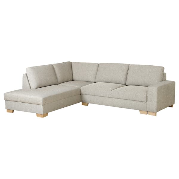 Ikea SÖRVALLEN Corner sofa bed, 3-seater, open end, left / Viarp beige / brown ,