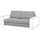 SÖRVALLEN 2-seat section, Lejde grey/black, 162x74x102 cm