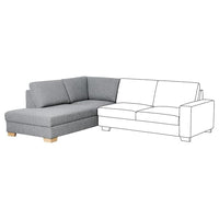 SÖRVALLEN corner section left, Lejde grey/black, 102x88x232 cm