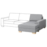 SÖRVALLEN chaise longue section, right/Lejde grey/black, 102x88x193 cm