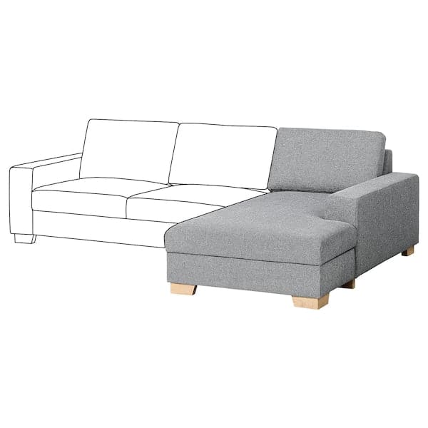 Ikea SÖRVALLEN Chaise-longue element - right/Lejde grey/black ,