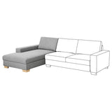 SÖRVALLEN chaise longue section, left/Lejde grey/black, 102x88x193 cm