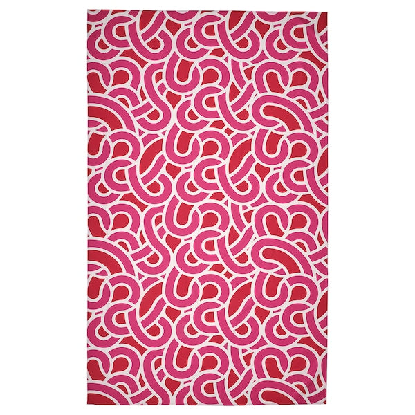 SÖTRÖNN - Tablecloth, patterned white/bright red bright pink, 145x240 cm