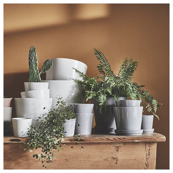 Ikea SOJABÖNA - Plant pot, white, 19 cm