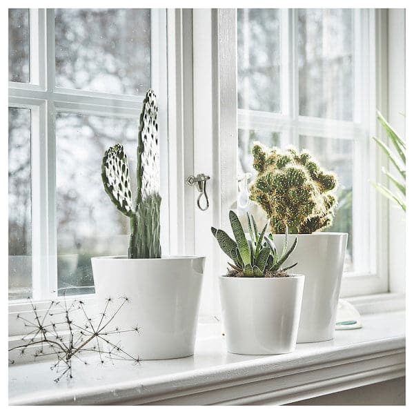 Ikea SOJABÖNA - Plant pot, white, 12 cm