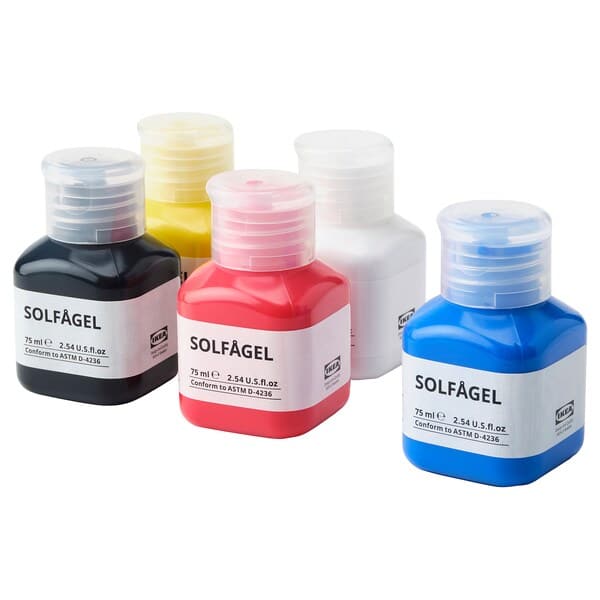 Ikea SOLFÅGEL - Acrylic paint, mixed colours, 375 ml