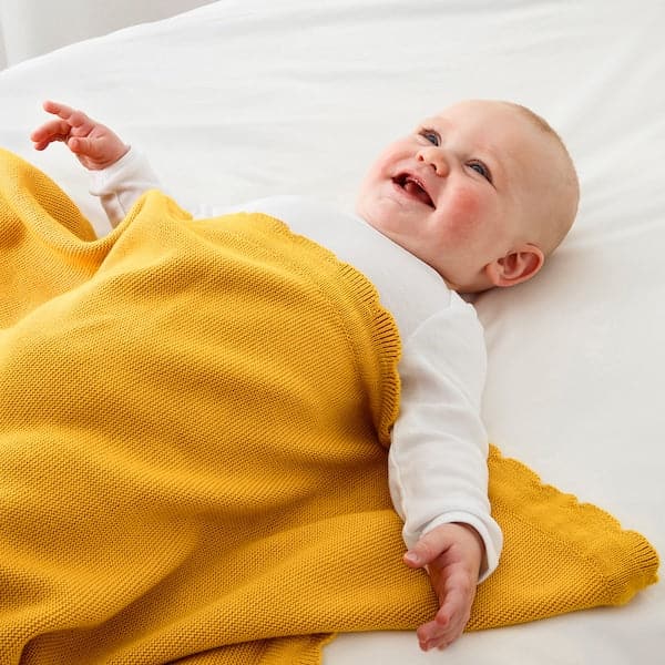 Ikea SOLGUL - Blanket, dark yellow, 70x90 cm