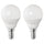 SOLHETTA LED bulb E14 470 lumen, globe opal white, 45 mm, 2 pack