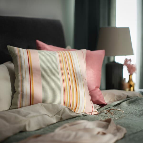 SOLMOTT - Cushion cover, pink multicolour/striped, 50x50 cm - best price from Maltashopper.com 50512791