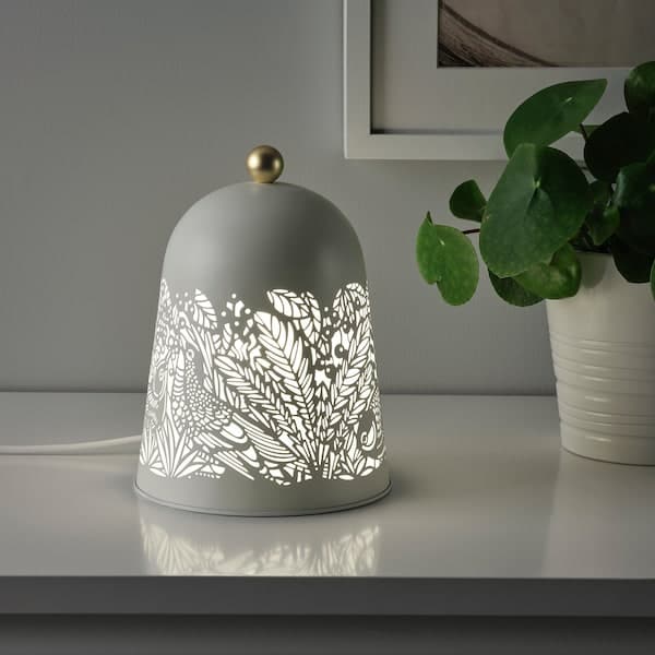 SOLSKUR LED table lamp - white/brass - best price from Maltashopper.com 10424517