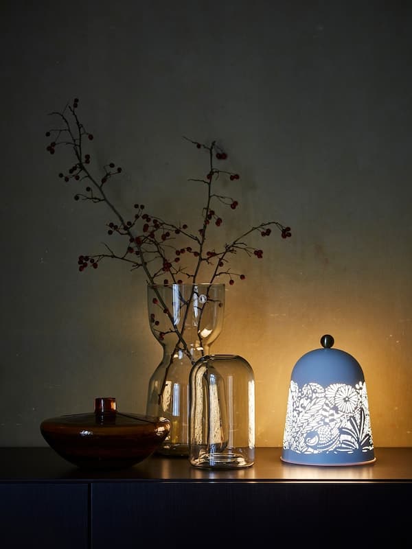 SOLSKUR LED table lamp - white/brass - best price from Maltashopper.com 10424517