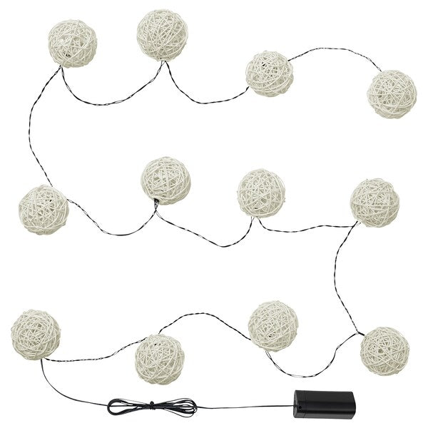 SOLVINDEN - LED lighting chain with 12 lights, battery-operated/white