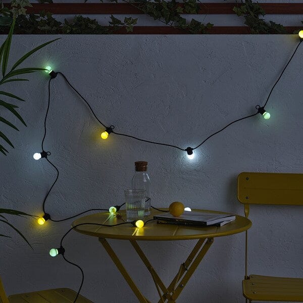 Ikea SOLVINDEN - LED lighting chain with 12 bulbs, battery-operated/outdoor multicolour