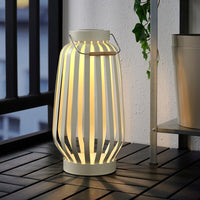 SOLVINDEN - LED solar-powered floor lamp, beige/rows,42 cm - best price from Maltashopper.com 20515772