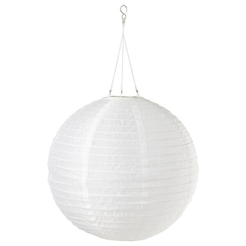 SOLVINDEN - LED solar-powered pendant lamp, outdoor/globe white, 45 cm